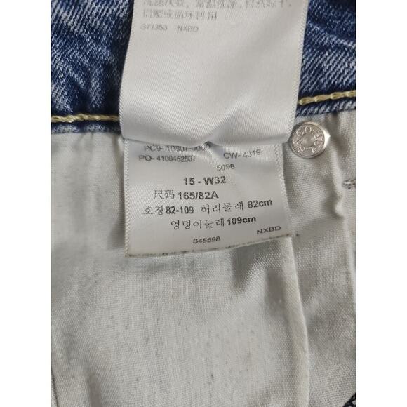 Denizen Levis Shorts Junior’s Size 15 High-rise Shortie Cuffed Light Blue W32. - Picture 4 of 13